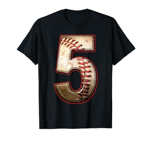 5. Geburtstag Party Five 5 Year Old Baseball Bday Boys T-Shirt von Happy Birthday Boy Baseball Lover Gifts and Shirts