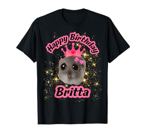 Britta Girls Name Happy Birthday Cute Hamster Black Meme T-Shirt Britta Girls Name Happy Birthday Cute Hamster Black Meme T-Shirt von Happy Birthday Britta Cute Hamster Black Meme