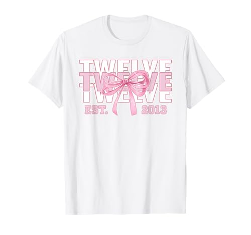 Geburtstag Mädchen Rosa Kokette Schleife 12 Jahre alt seit 2013 Girly T-Shirt von Happy Birthday Costume Girls Kids Gifts