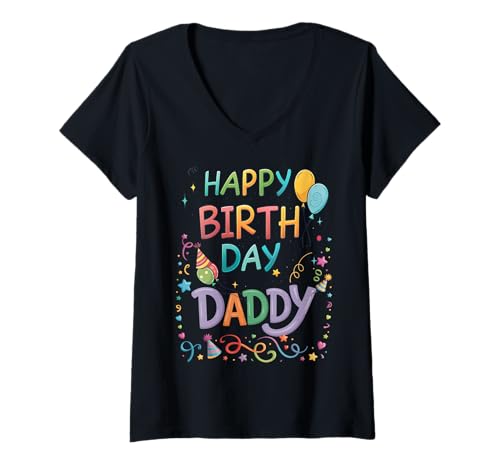 Damen OMG, es ist der Geburtstag meines Vaters, Alles Gute für Mich, Vater, Papa T-Shirt mit V-Ausschnitt Damen OMG, es ist der Geburtstag meines Vaters, Alles Gute für Mich, Vater, Papa T-Shirt mit V-Ausschnitt von Happy Birthday Dad