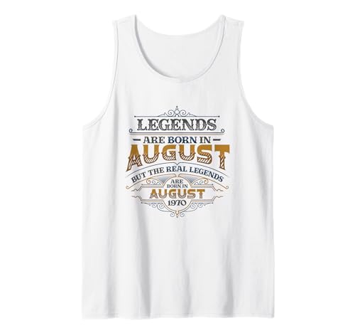 Herren Legends Are Born In August 1970 Herren Geburtstag Tank Top Herren Legends Are Born In August 1970 Herren Geburtstag Tank Top von Happy Birthday Designs for Men
