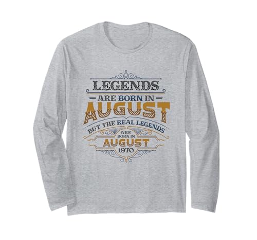 Legends Are Born In August 1970 Herren Geburtstag Langarmshirt Legends Are Born In August 1970 Herren Geburtstag Langarmshirt von Happy Birthday Designs for Men