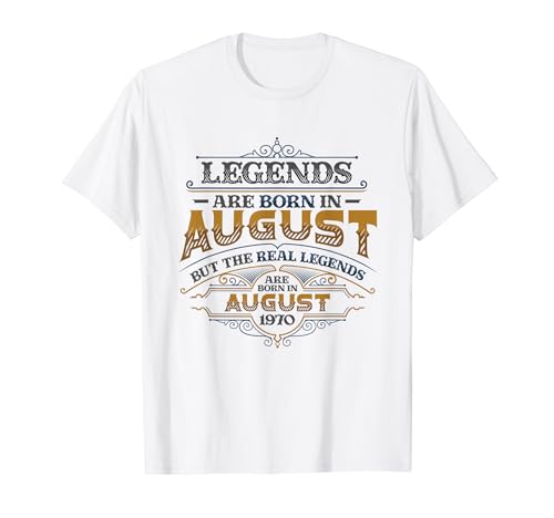 Legends Are Born In August 1970 Damen Geburtstag T-Shirt Legends Are Born In August 1970 Damen Geburtstag T-Shirt von Happy Birthday Designs for Women's Birthday Party