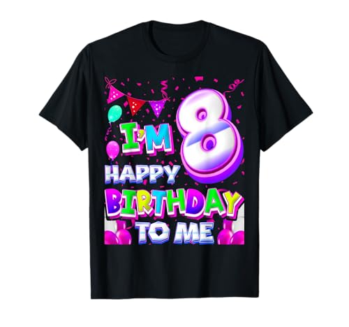 Geburtstagsgeschenk für Mädchen, 8 Jahre, 8 Jahre, Geburtstag T-Shirt Geburtstagsgeschenk für Mädchen, 8 Jahre, 8 Jahre, Geburtstag T-Shirt von Happy Birthday Kids Boy Girl Bday Gifts