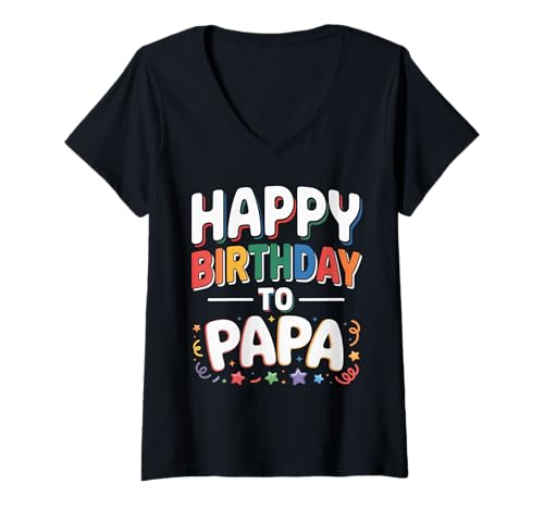 Damen OMG, es ist die Geburtstagsfamilie meines Papas T-Shirt mit V-Ausschnitt Damen OMG, es ist die Geburtstagsfamilie meines Papas T-Shirt mit V-Ausschnitt von Happy Birthday Papa