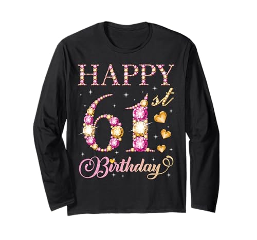 Alles Gute zum 61. Geburtstag, 61-jährige Geburtstagsfeier für Männer und Frauen Langarmshirt Alles Gute zum 61. Geburtstag, 61-jährige Geburtstagsfeier für Männer und Frauen Langarmshirt von Happy Birthday Party It's My Birthday Party