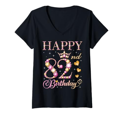 Damen Alles Gute zum 82. Geburtstag, 82-jährige Geburtstagsfeier für Männer und Frauen T-Shirt mit V-Ausschnitt Damen Alles Gute zum 82. Geburtstag, 82-jährige Geburtstagsfeier für Männer und Frauen T-Shirt mit V-Ausschnitt von Happy Birthday Party It's My Birthday Party