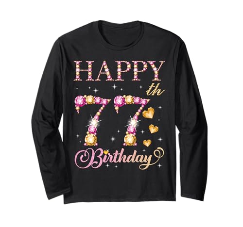 Geburtstagsfeier für Männer und Frauen, 77 Jahre, Alles Gute zum 77. Geburtstag Langarmshirt Geburtstagsfeier für Männer und Frauen, 77 Jahre, Alles Gute zum 77. Geburtstag Langarmshirt von Happy Birthday Party It's My Birthday Party