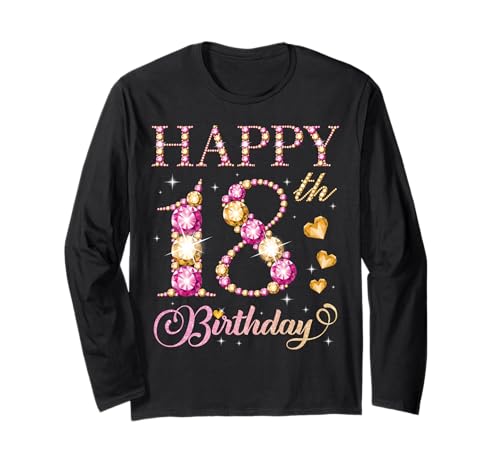 Geburtstagsparty für Männer und Frauen, 18 Jahre, Alles Gute zum 18. Geburtstag Langarmshirt Geburtstagsparty für Männer und Frauen, 18 Jahre, Alles Gute zum 18. Geburtstag Langarmshirt von Happy Birthday Party It's My Birthday Party