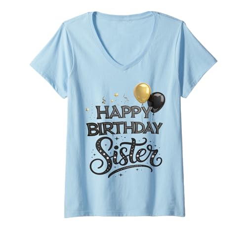 Damen OH MEIN GOTT! Es ist die Geburtstagsfeier meiner Schwester, Familie T-Shirt mit V-Ausschnitt Damen OH MEIN GOTT! Es ist die Geburtstagsfeier meiner Schwester, Familie T-Shirt mit V-Ausschnitt von Happy Birthday Sister