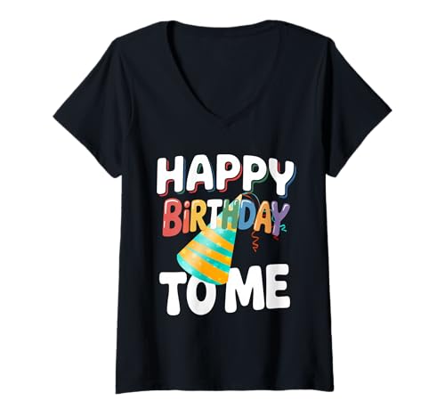 Damen It's My Birthday Damen Mädchen Kinder Familie T-Shirt mit V-Ausschnitt von Happy Birthday To Me