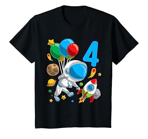 Kinder Weltraum Astronaut 4 Jahre alte Geburtstag Jungen T-Shirt Kinder Weltraum Astronaut 4 Jahre alte Geburtstag Jungen T-Shirt von Happy Birthday by NipoCutie