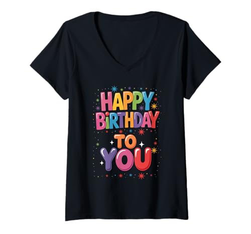 Damen It's My Birthday Geburtstag Party Männer Frauen Kinder T-Shirt mit V-Ausschnitt Damen It's My Birthday Geburtstag Party Männer Frauen Kinder T-Shirt mit V-Ausschnitt von Happy Brithday To You
