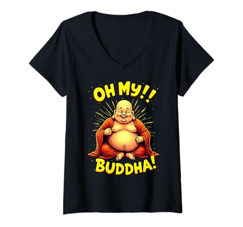 Damen Lustiges Buddha-Design für Meditationsliebhaber und Humor-Fans T-Shirt mit V-Ausschnitt Damen Lustiges Buddha-Design für Meditationsliebhaber und Humor-Fans T-Shirt mit V-Ausschnitt von Happy Buddha Vibes for Chill Souls Everywhere