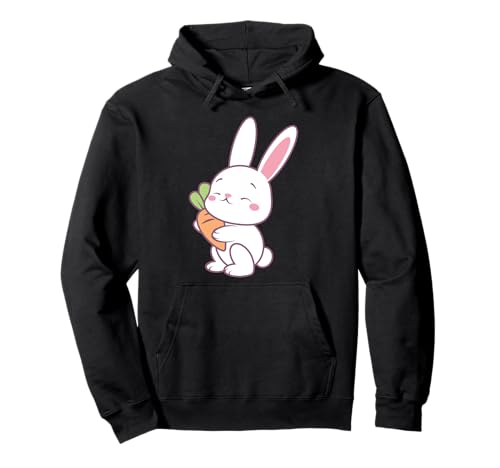 Happy Bunny With Carrot Lustiges Unisex-Design Herren Damen T-Shirt Pullover Hoodie von Happy Bunny With Carrot Unisex Design Tee