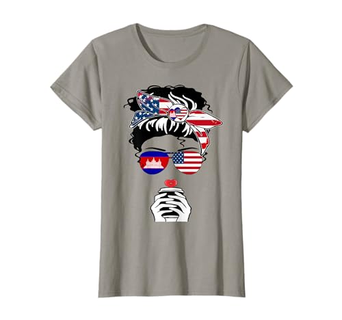 Kambodschanische Amerikanische Kaffee Mama Mädchen Schwester Kambodscha USA Flagge T-Shirt Kambodschanische Amerikanische Kaffee Mama Mädchen Schwester Kambodscha USA Flagge T-Shirt von Happy Cambodia America Day Cambodian American Tee