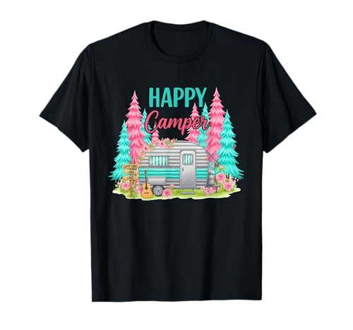 Lustiger Happy Camper Camping Anhänger RV Damen Herren T-Shirt Lustiger Happy Camper Camping Anhänger RV Damen Herren T-Shirt von Happy Camper Tee