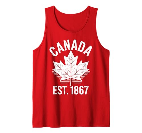 Kanada Maple Leaf Est 1867 Retro Canada Day Pride Herren Damen Tank Top Kanada Maple Leaf Est 1867 Retro Canada Day Pride Herren Damen Tank Top von Happy Canada Day Outfits for Men Women Kids.