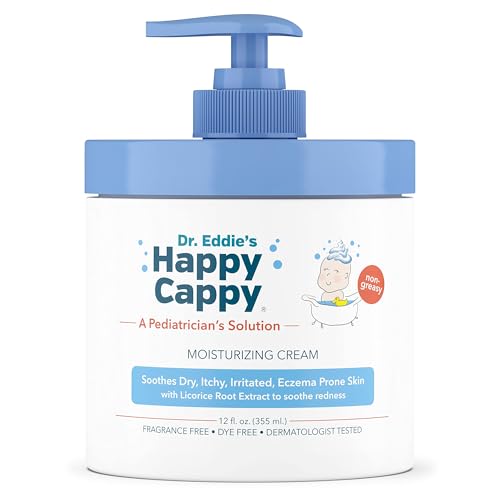 Happy Cappy Dr. Eddie's Feuchtigkeitscreme für Kinder, beruhigt trockene, gereizte, zu Ekzemen neigende Haut, Dermatologisch getestet, ohne Duftstoffe, ohne Farbstoffe, 12 oz Tiegel mit Pumpe Happy Cappy Dr. Eddie's Feuchtigkeitscreme für Kinder, beruhigt trockene, gereizte, zu Ekzemen neigende Haut, Dermatologisch getestet, ohne Duftstoffe, ohne Farbstoffe, 12 oz Tiegel mit Pumpe von Happy Cappy