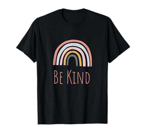 Be Kind Happy Statement Design Geschenk Regenbogen Fröhlich T-Shirt von Happy Cheery Gifts Co