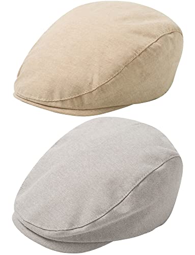 2 Stück Kleinkinder Schiebermütze für Jungen Baskenmütze Mütze Flat Cap Newsboy Kapppe Barett 48cm 1-2 Jahre von Happy Cherry