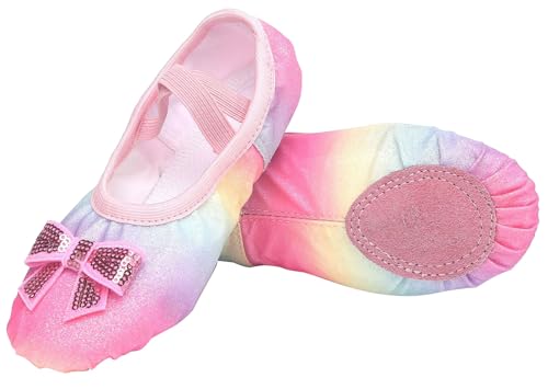 Ballettschuhe Mädchen Balettschlappen Kinder Gymnastikschuhe Yoga Tanzschuhe für Tanz 30 von Happy Cherry