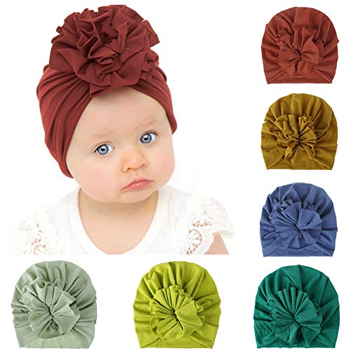 Happy Cherry 6 Stück Turban Baby Unisex Stretch Stirnband Beanie Haarband Hüte Mädchen Weiche Bonnet Cap Neugeborene Fotoshooting C - Set 2 von Happy Cherry