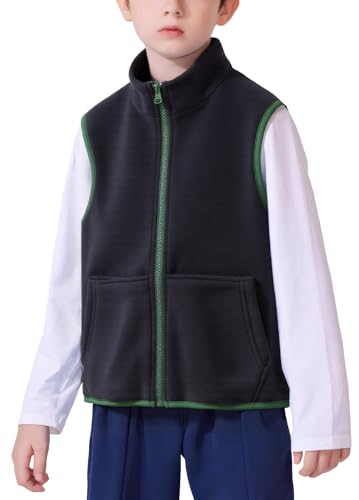 Happy Cherry Ärmellos Weste Kinder Leichte FleeceJacken Flauschig Warm Kinderweste Softshellweste Winterjacke Übergangsjacke Jungen Mädchen Fleece Weste Grau 160 von Happy Cherry