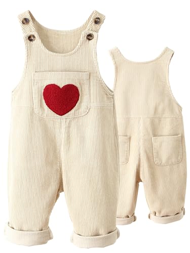 Happy Cherry Baby Cord Latzhose Jungen Mädchen Kordsamt Latzhosen Kleinkind Cordhose Overall Einteilig Verstellbarem Hosenträger Strampler Babykleidung 90 von Happy Cherry