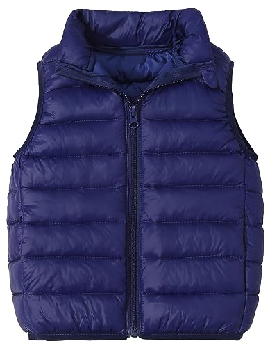 Happy Cherry Baby Daunenweste Winter Verdickte Weste Jungen Mädchen Wattierte Outdoorweste Hersteller 120/DE Größe 110-116-Navy von Happy Cherry