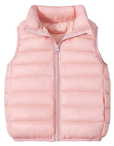 Happy Cherry Baby Daunenweste Winter Verdickte Weste Jungen Mädchen Wattierte Outdoorweste Hersteller 150/DE Größe 140-146-Rosa von Happy Cherry