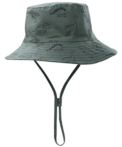 Happy Cherry- Baby Fisherman Caps UV Schutz Baumwolle Sonnenhut UPF 50+ Mädchen Jungen Angelhut Doppelseitiger Dinosaurier Cartoon Print Atmungsaktiver Schutzhut mit Verstellbarem Riemen 0-10 Jahre von Happy Cherry