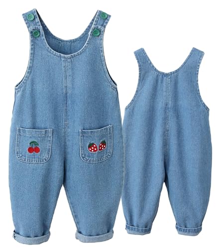Happy Cherry Baby Jungen Jeans Latzhose Denim Cartoon Overalls Kleinkinder Weite Trägerhose Hersteller 80/9-18 Monat-Blau 2 von Happy Cherry