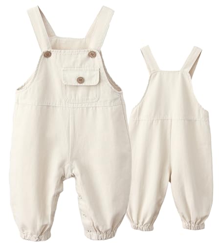 Happy Cherry Baby Jungen Latzhose Basic Trägerhose Kleinkinder Freizeit Hose Outdoor Overalls Hersteller 73/6-9 Monate-Beige 2 von Happy Cherry