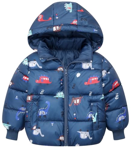 Happy Cherry Baby Kapuzenjacke Winter Wattierte Mäntel Steppjacke mit Fleecefutter Warme Outwear Hersteller 90/DE Größe 74-80-Navy 2 von Happy Cherry