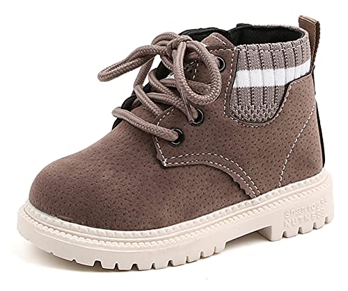 Happy Cherry- Baby Kinder Baumwolle StiefelStiefel Schnürschuhe Kinder Casual Kleinkind Mädchen Jungen Schneestiefel mit Warmfutter Kleinkind Schuhe Winter Warm Kinderschuhe Grau von Happy Cherry