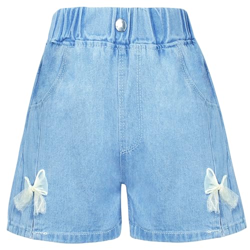 Happy Cherry Baby Kinder Shorts Sommer Jeans Shorts Mädchen Elastische Taille Cowboy Kurze Hose 11-12 Jahre von Happy Cherry