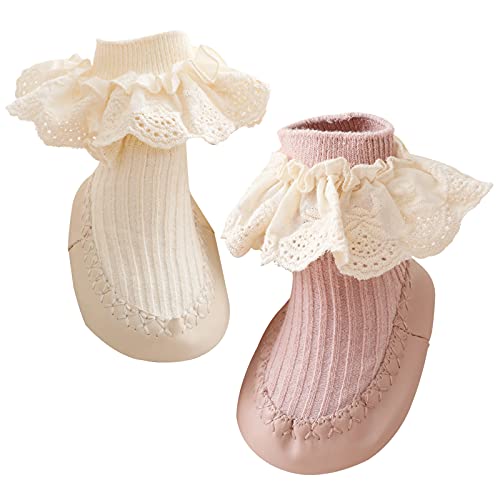 Happy Cherry Baby Kinder Socken Stiefeletten mit weichen rutschfesten Sohlen warme Winter atmungsaktive Baumwolle 0-6 Monate von Happy Cherry