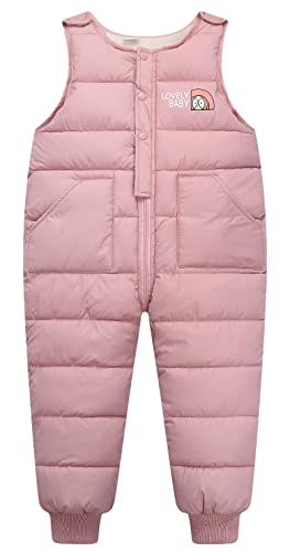 Happy Cherry Baby Kleinkind Latzhose Winter Overall Hose Warm Dicker Strampler Reißverschluss Rompers von Happy Cherry