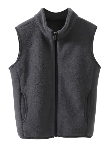 Happy Cherry Baby Kleinkind Polarfleeceweste Süße Leichte Fleeceweste mit Reißverschluss Junge Mädchen Baumwolle Ärmellos Herbst Winter Weste 140 CM von Happy Cherry