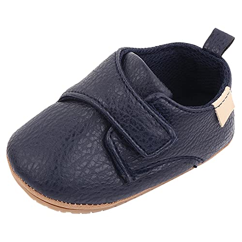 Happy Cherry Baby Krabbelschuhe Leder Lauflernschuhe Kleinkinder Schuhe mit Klettverschluss Gummi rutschfeste Schuhe Navy - 12-15 Monate von Happy Cherry