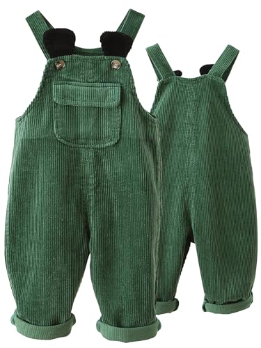 Happy Cherry Baby Latzhosen Jungen Mädchen Cord-Latzhose Kleinkind Verstellbarem Hosenträger Latzhose Kordsamt Neugeborenen Ärmellose Einteilig Strampler Overall 80 von Happy Cherry