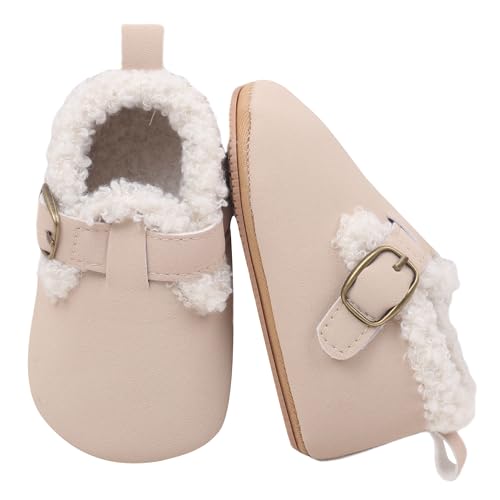 Happy Cherry Baby Lauflernschuhe Weiche Sohle Warme Krabbelschuhe Baby Mädchen Jungen Winterstiefel Plüschfutter Warme Babyschuhe 12 cm 6-12 Monate von Happy Cherry
