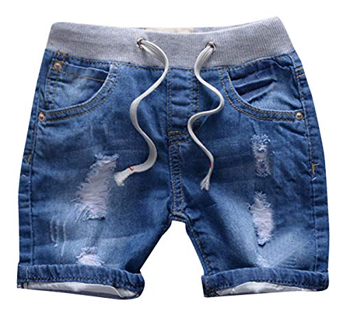 Happy Cherry Baby Löcher Denim Shorts Kinder Sommer Elastische Taille Kurze Hose Kordelzug Jeans Shorts von Happy Cherry