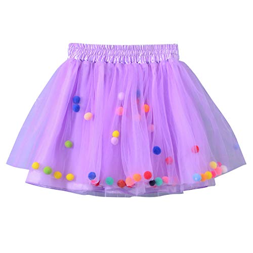 Happy Cherry Baby Mädcehn Tüllrock Mit Süß kleinball Ball Tanzkleid Ballett Rock Tütü Tanz Tutu Petticoat Clubwear Ruffle Unterrock Kostüm Tüllrock in Lila Größe M von Happy Cherry