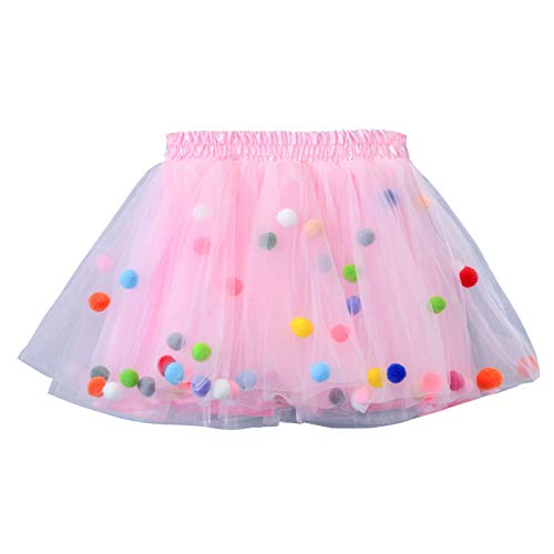 Happy Cherry Baby Mädcehn Tüllrock Mit Süß kleinball Ball Tanzkleid Ballett Rock Tütü Tanz Tutu Petticoat Clubwear Ruffle Unterrock Kostüm Tüllrock in Rosa Größe L von Happy Cherry