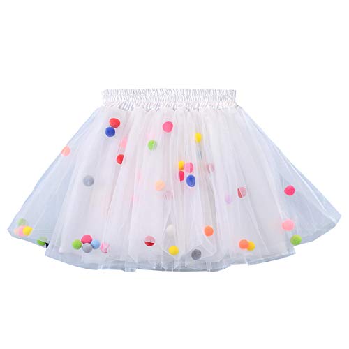 Happy Cherry Baby Mädcehn Tüllrock Mit Süß kleinball Ball Tanzkleid Ballett Rock Tütü Tanz Tutu Petticoat Clubwear Ruffle Unterrock Kostüm Tüllrock in Weiß Größe XXL von Happy Cherry