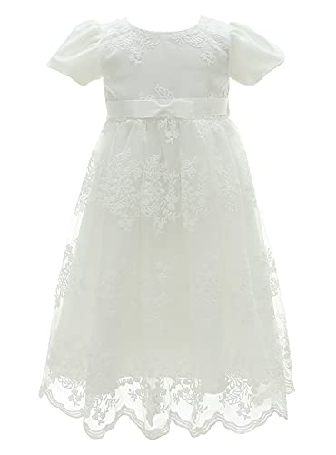 Happy Cherry Baby Mädchen Prinzessin Kleid Blumenmädchen Kleid Spitze Taufkleid Festlich Kleid Hochzeit Party Kleid Festzug Babybekleidung 12 Monate von Happy Cherry