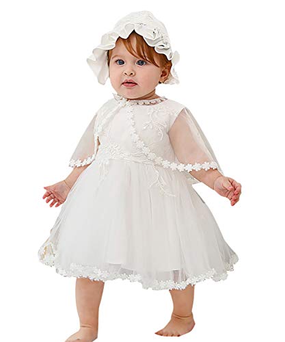 Happy Cherry Baby Mädchen Taufkleidung Hochzeitkleid Festzug Prinzessin Partykleid Blumenmädchenkleid Geburtstagfeier Multi Layer Tüll Kleid Weiß… von Happy Cherry