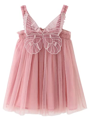 Happy Cherry Baby Mädchen Tutu Kleider Kleinkind Prinzessin Ärmelloses Tütü Tüllkleid Hochzeit Partykleid mit Flügel von Happy Cherry